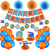 30PCS Dart Party Decorations Gun Theme Birthday Paper Fans & 3D Centerpieces