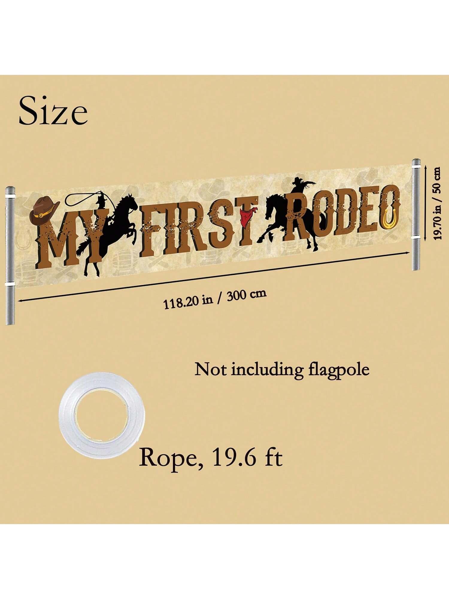 My First Rodeo Banner Western Cow Theme for 1st Birthday Party Decor