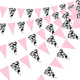5pcs Cow Print Pennant Banner for Western Cow Birthday & Party Decorations
