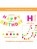 Black Light Neon Happy Birthday Banner UV Glow Party Decoration