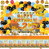 139PCS Construction Birthday Party Decor Dump Truck Set Boys Party Supplies