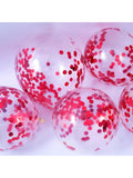 25 Pc 12 Inch Red Confetti Latex Balloons for Birthday Graduation and Party Decor