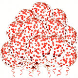 25 Pc 12 Inch Red Confetti Latex Balloons for Birthday Graduation and Party Decor