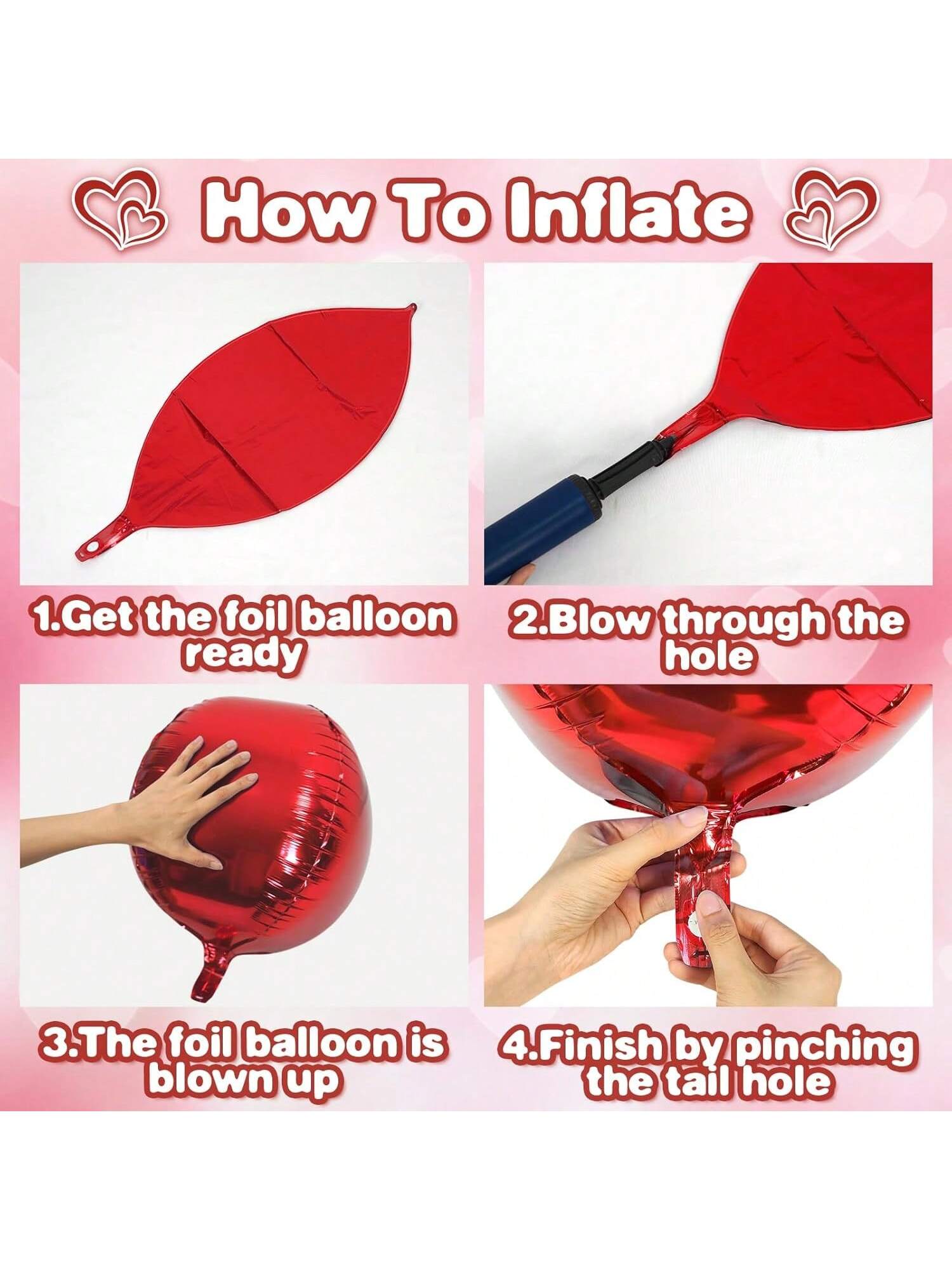 9pcs Red 22in Giant 4D Round Foil Balloons for Weddings & Parties