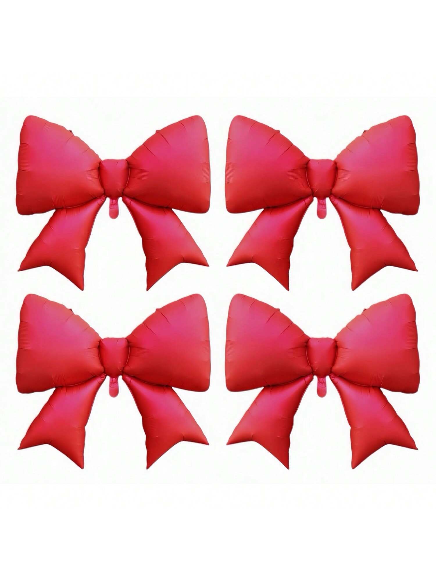4PCS 38 Inch Red Bow Foil Balloons for Baby Shower Bridal Party Wall Decor