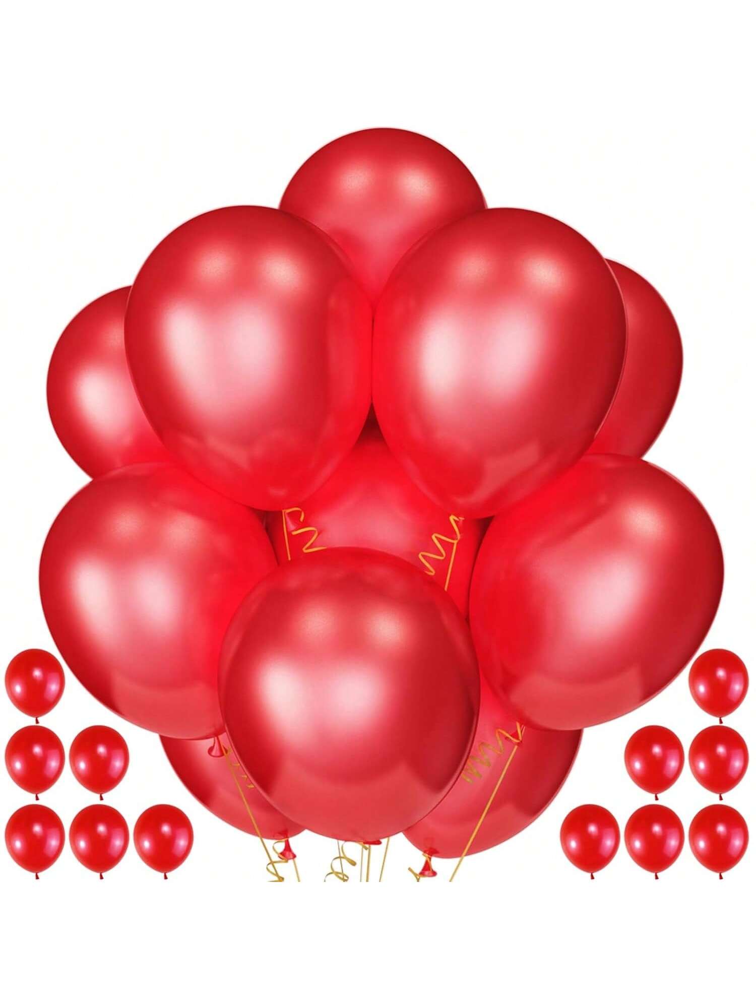 120 Pearl Red 12 Inch Latex Balloons for Birthday, Wedding, and Party Decor