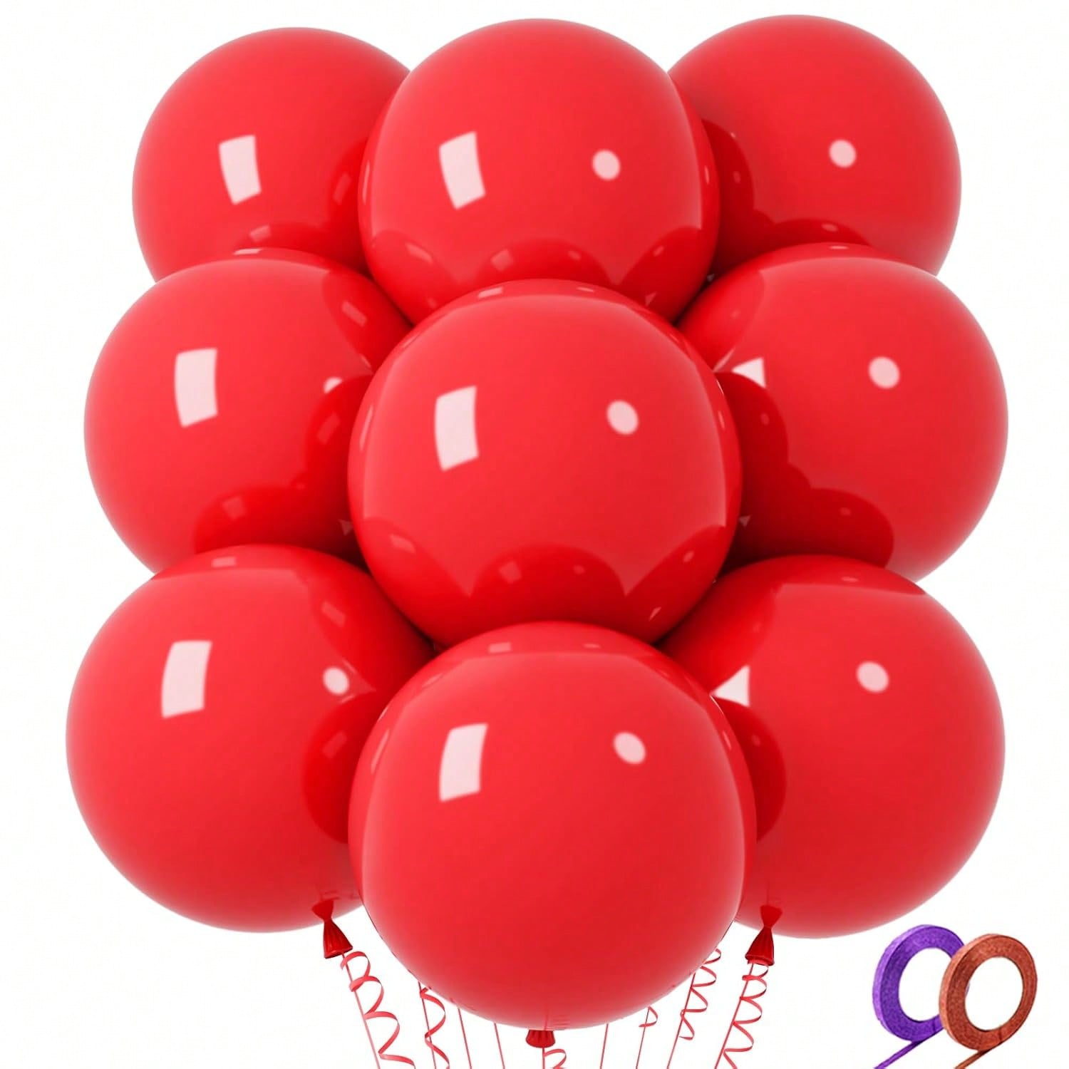 32PCS 18" Red Round Latex Balloons for Birthdays Weddings Party Decor