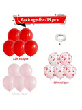 35PCS 12 Inch Red Pink Cherry Helium Latex Balloons for Birthday Bridal Decor