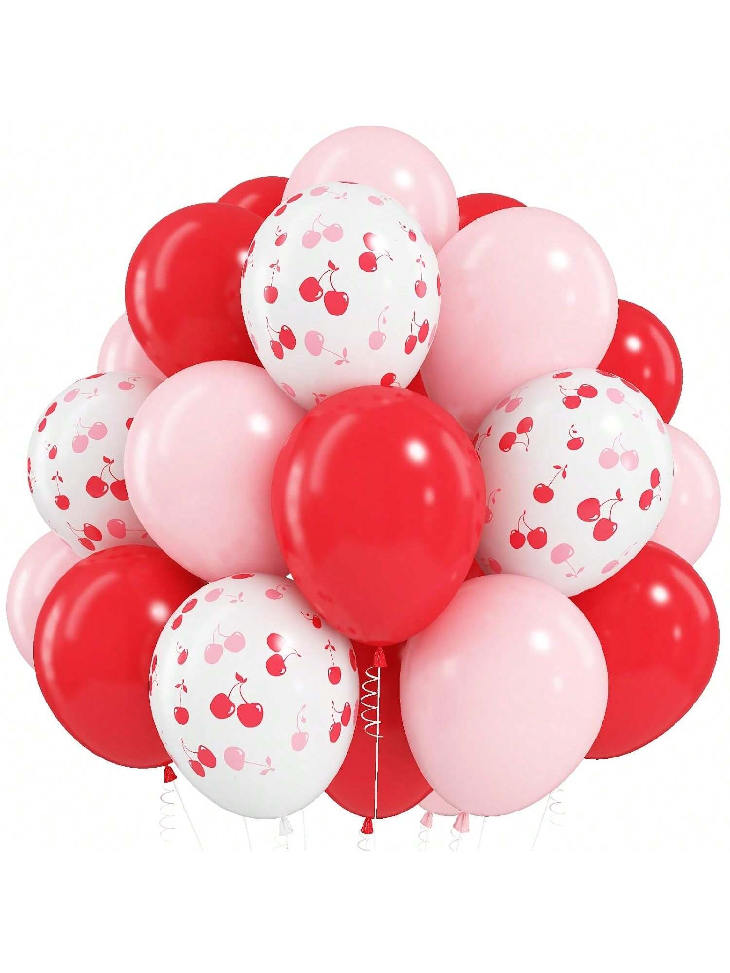 35PCS 12 Inch Red Pink Cherry Helium Latex Balloons for Birthday Bridal Decor