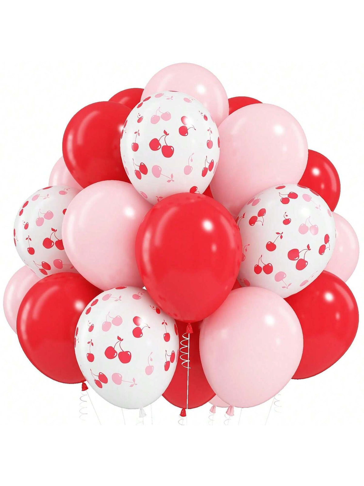 35PCS 12 Inch Red Pink Cherry Helium Latex Balloons for Birthday Bridal Decor