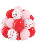 35PCS 12 Inch Red Pink Cherry Helium Latex Balloons for Birthday Bridal Decor