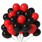 100PCS Red Black 12 Inch Latex Balloons for Birthday Wedding Party Decor