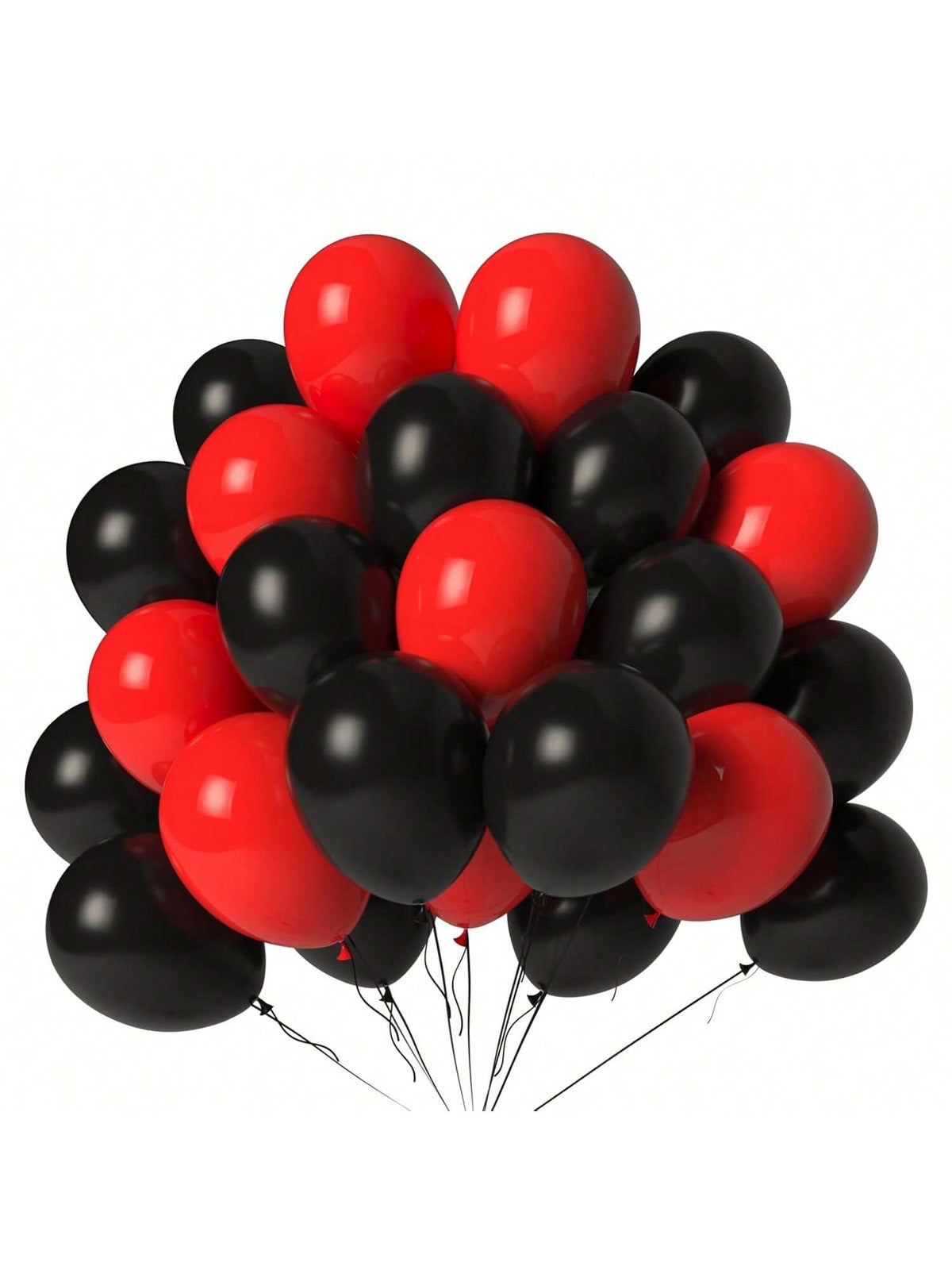 100PCS Red Black 12 Inch Latex Balloons for Birthday Wedding Party Decor