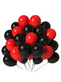 100PCS Red Black 12 Inch Latex Balloons for Birthday Wedding Party Decor