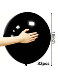 32PCS 18 Inch Large Black Latex Balloons for Birthday Wedding Party Decor