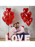 43PCS Heart Valentine Foil Balloons for Proposals Engagements and Romantic Parties