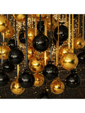 30 Piece Set Of 22 Inch Black And Gold 4D Metallic Christmas Balloons With Satin Bows Ideal For Ceilings Holiday Decor New Year Birthdays And Weddings -