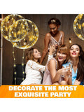 10 Clear LED Balloons with String Lights for Indoor & Outdoor Party Decor