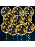 10 Clear LED Balloons with String Lights for Indoor & Outdoor Party Decor