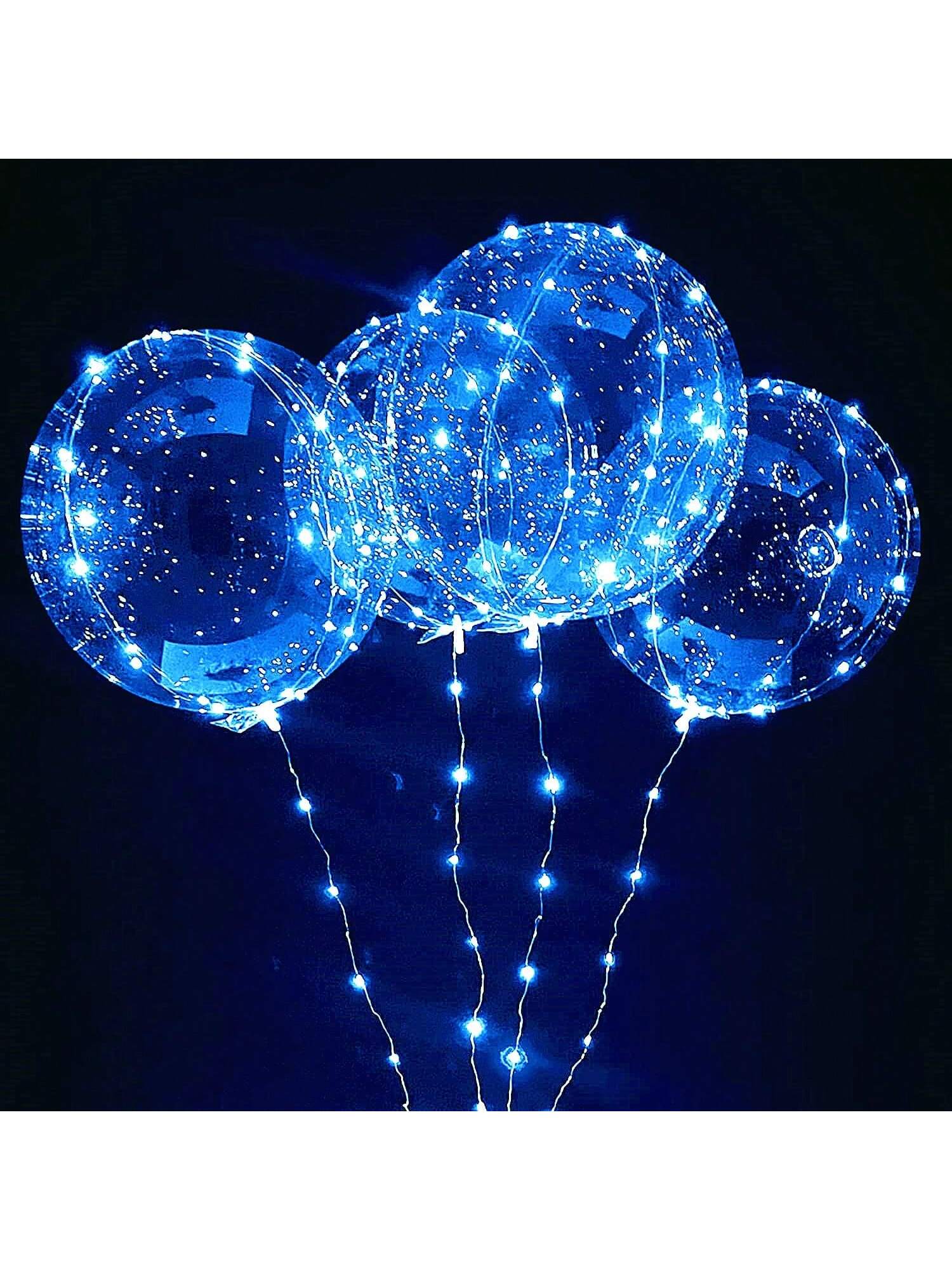10pcs Clear LED Bobo Balloons with Cold White Lights for Birthday & Wedding Decor