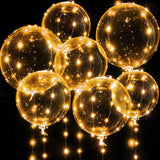 7pcs 20" Valentine LED Bobo Balloons with 10ft Lights for Party & Wedding Decor
