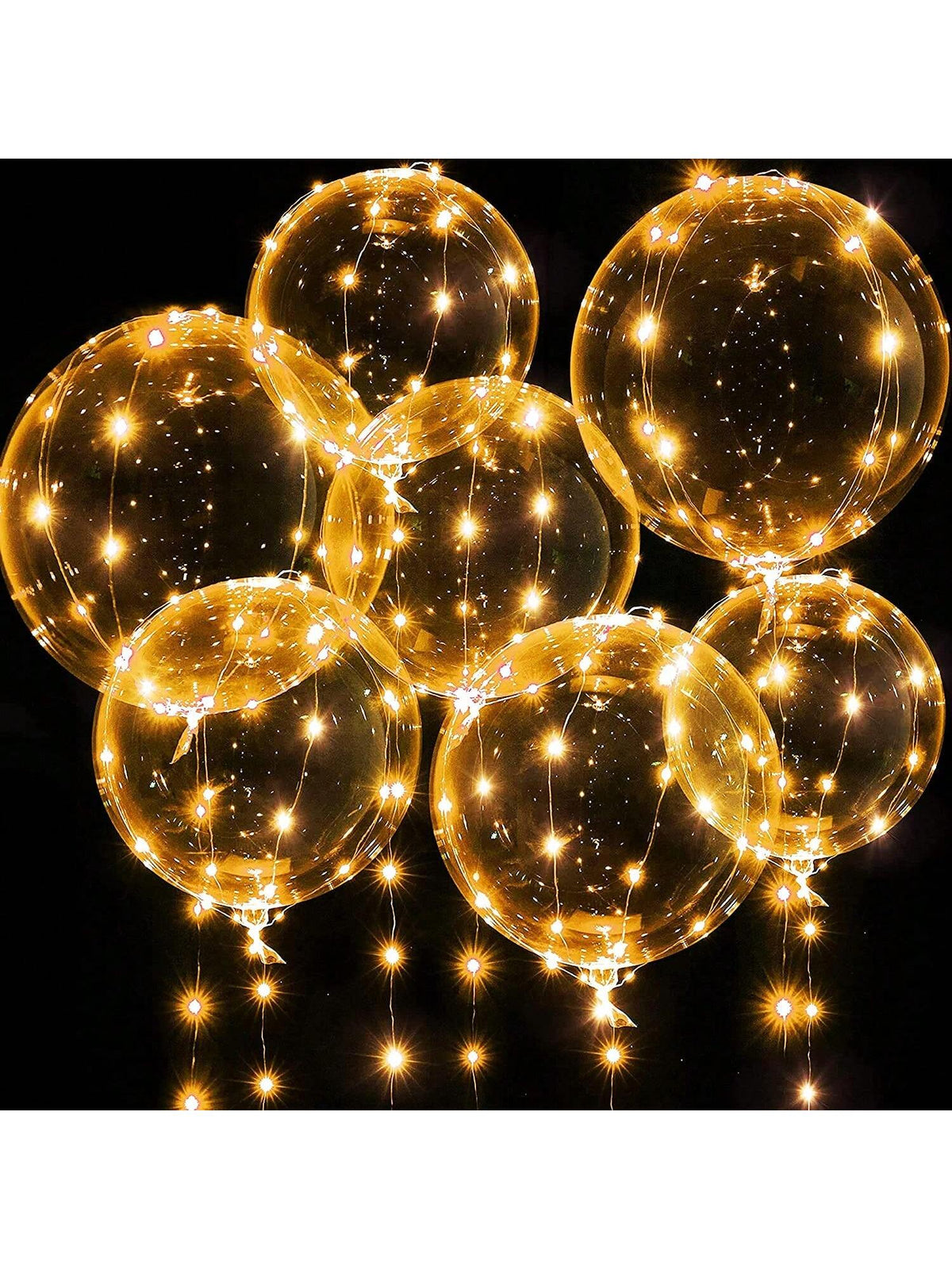7pcs 20" Valentine LED Bobo Balloons with 10ft Lights for Party & Wedding Decor