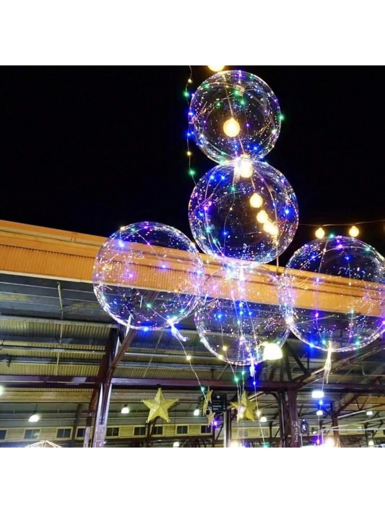 6 Set Clear LED Bobo Balloons with Colorful Lights for Party, Birthday & Wedding