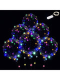 6 Set Clear LED Bobo Balloons with Colorful Lights for Party, Birthday & Wedding