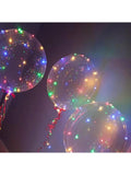 6 Set Clear LED Bobo Balloons with Colorful Lights for Party, Birthday & Wedding