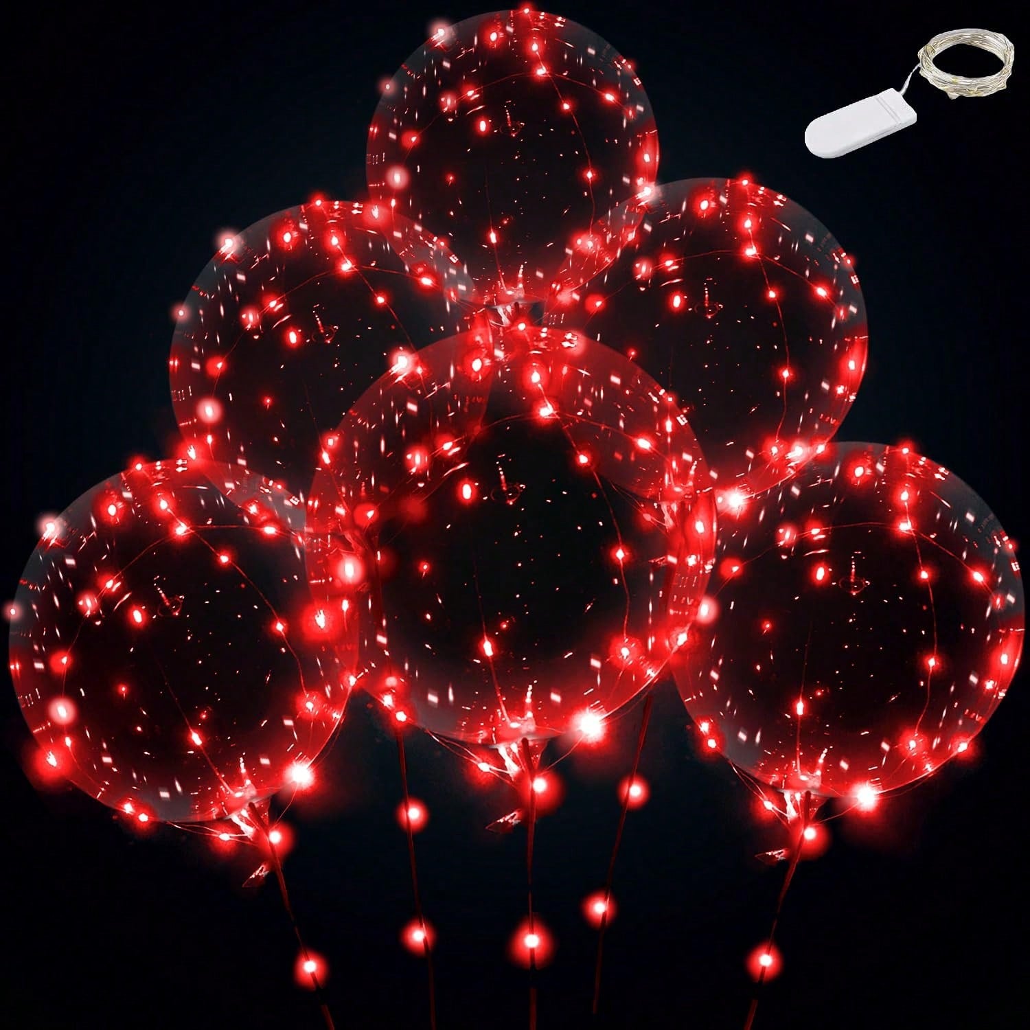 Transparent LED Balloons with Batteries for Birthday, Wedding & Party Decor