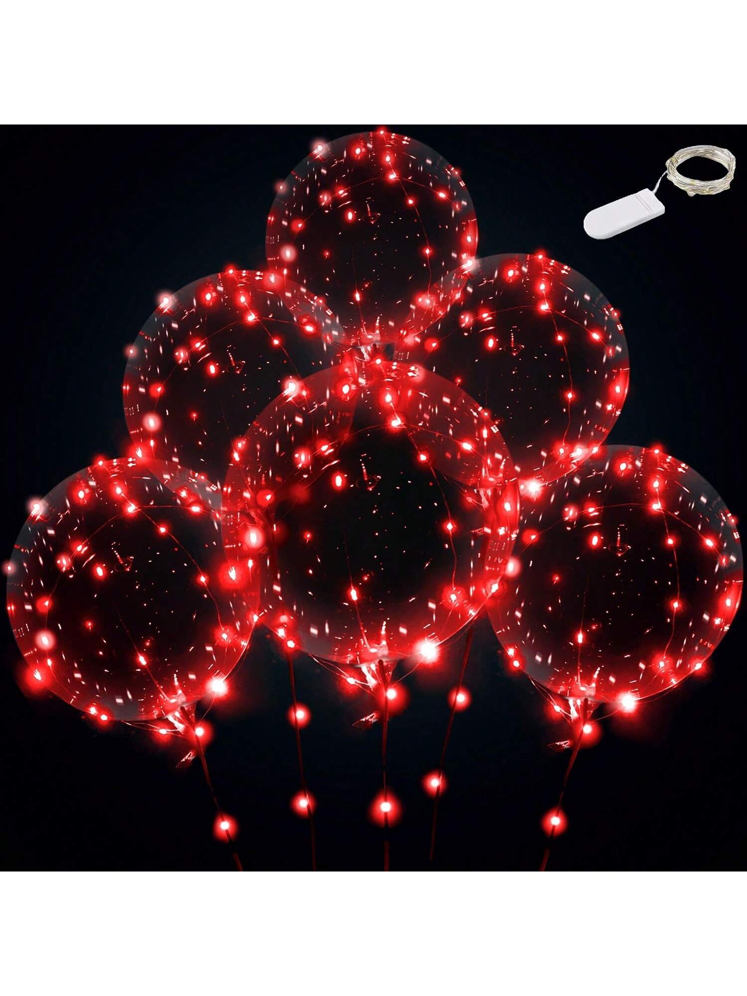 Transparent LED Balloons with Batteries for Birthday, Wedding & Party Decor