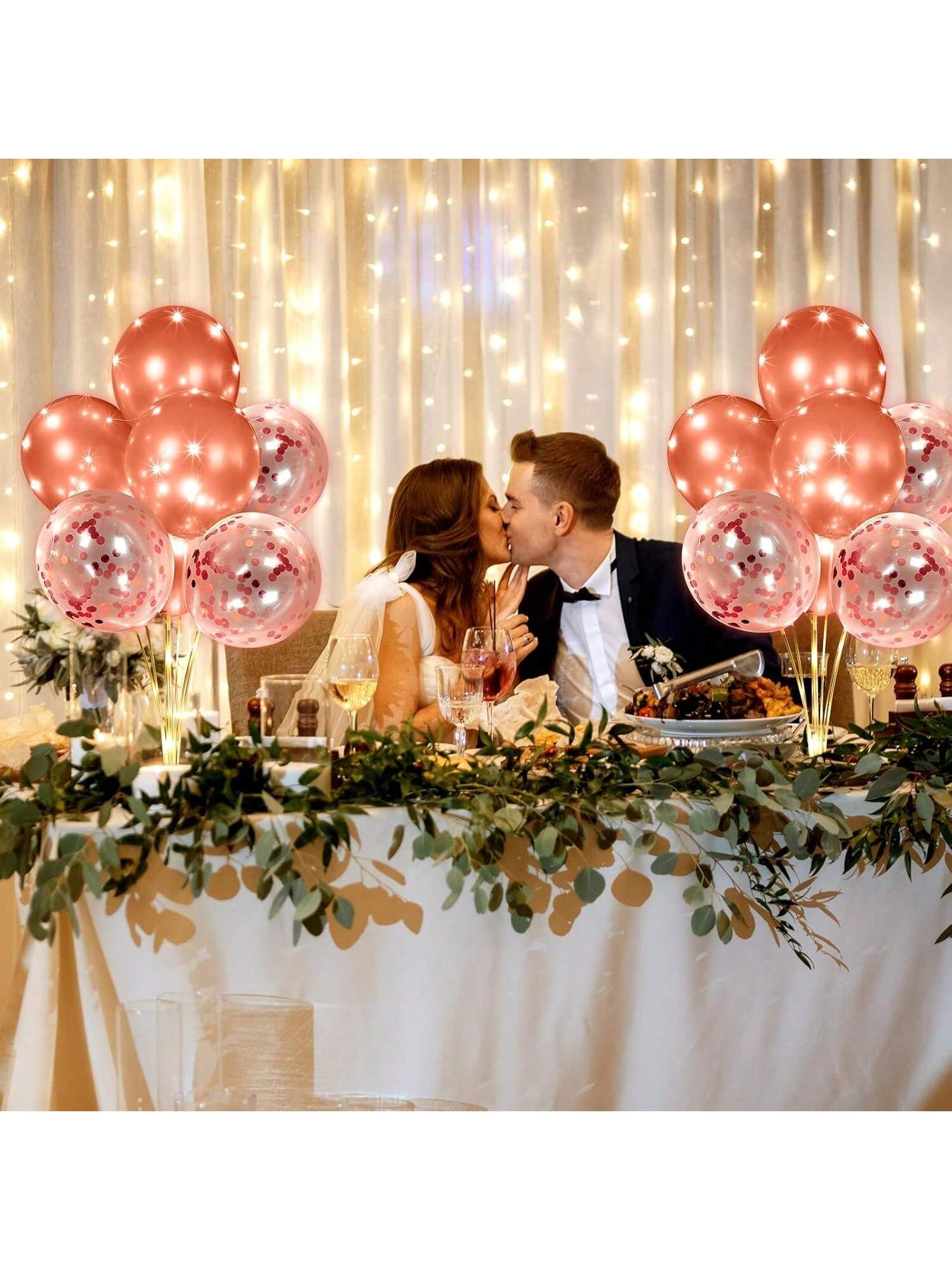 LED Balloon Centerpiece Set 6 Pack With Stands And 60 Light Up Balloons For Baby Shower Birthday Wedding Halloween Christmas Party Table Decor -