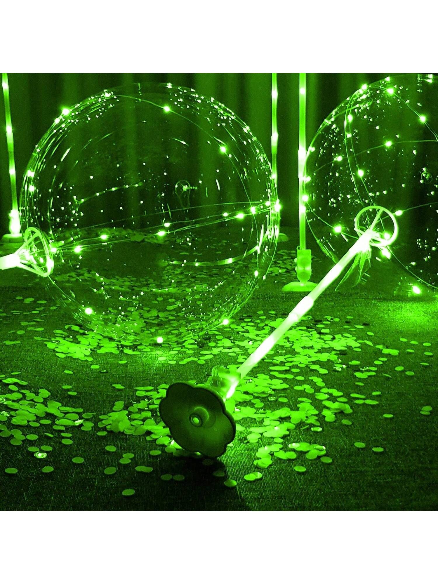 6-Pack LED Light Up Balloons with Stands Sticks and Batteries Party Kit