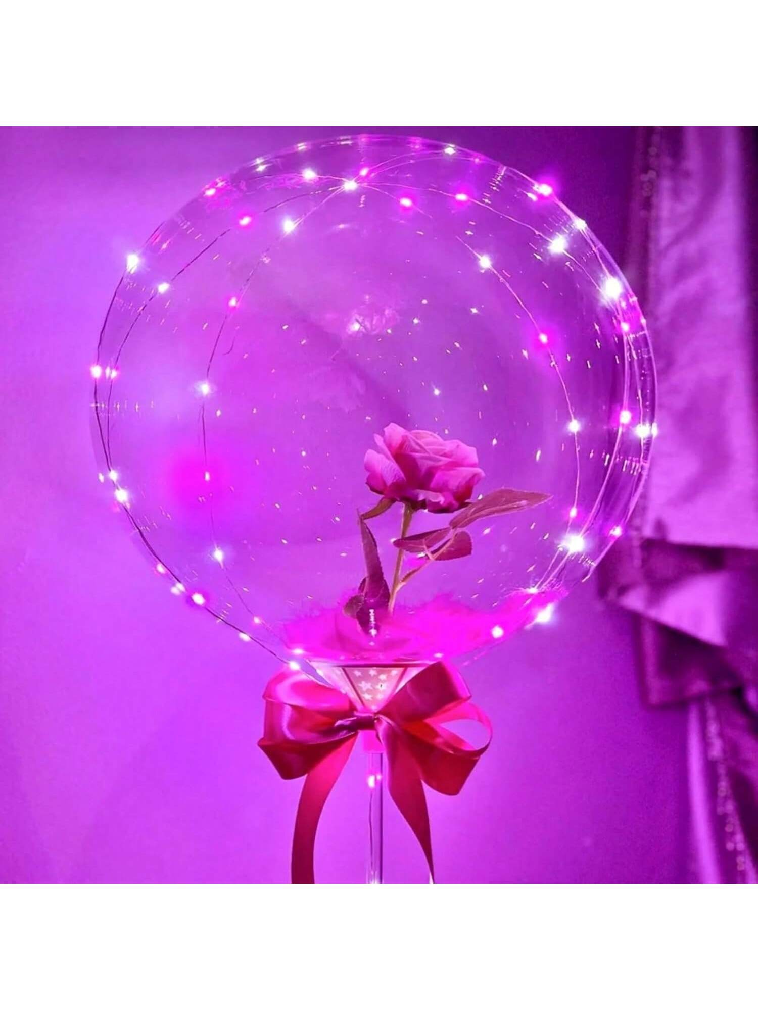 6-Pack LED Light Up Balloons with Stands Sticks and Batteries Party Kit