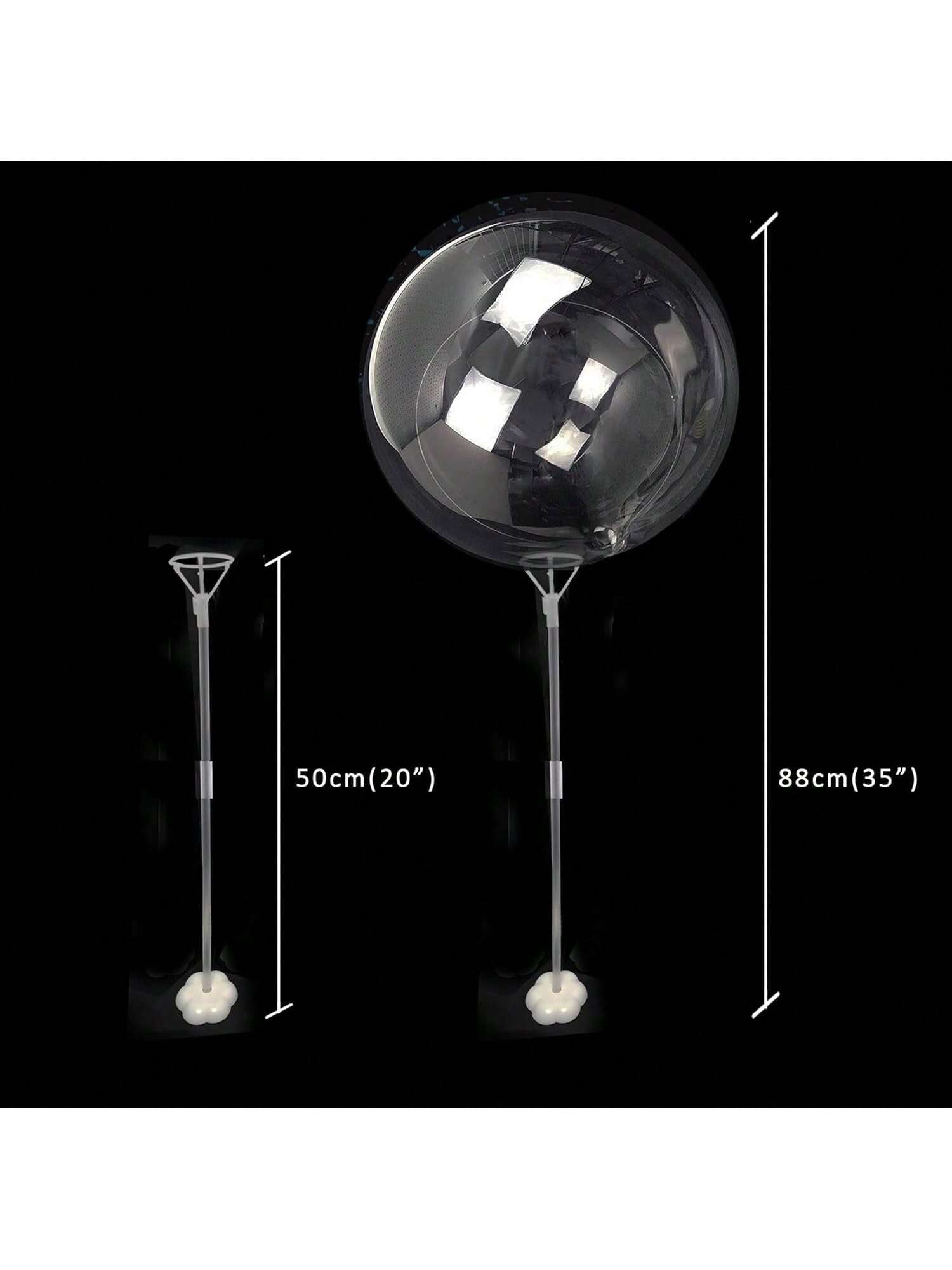 6-Pack LED Light Up Balloons with Stands Sticks and Batteries Party Kit