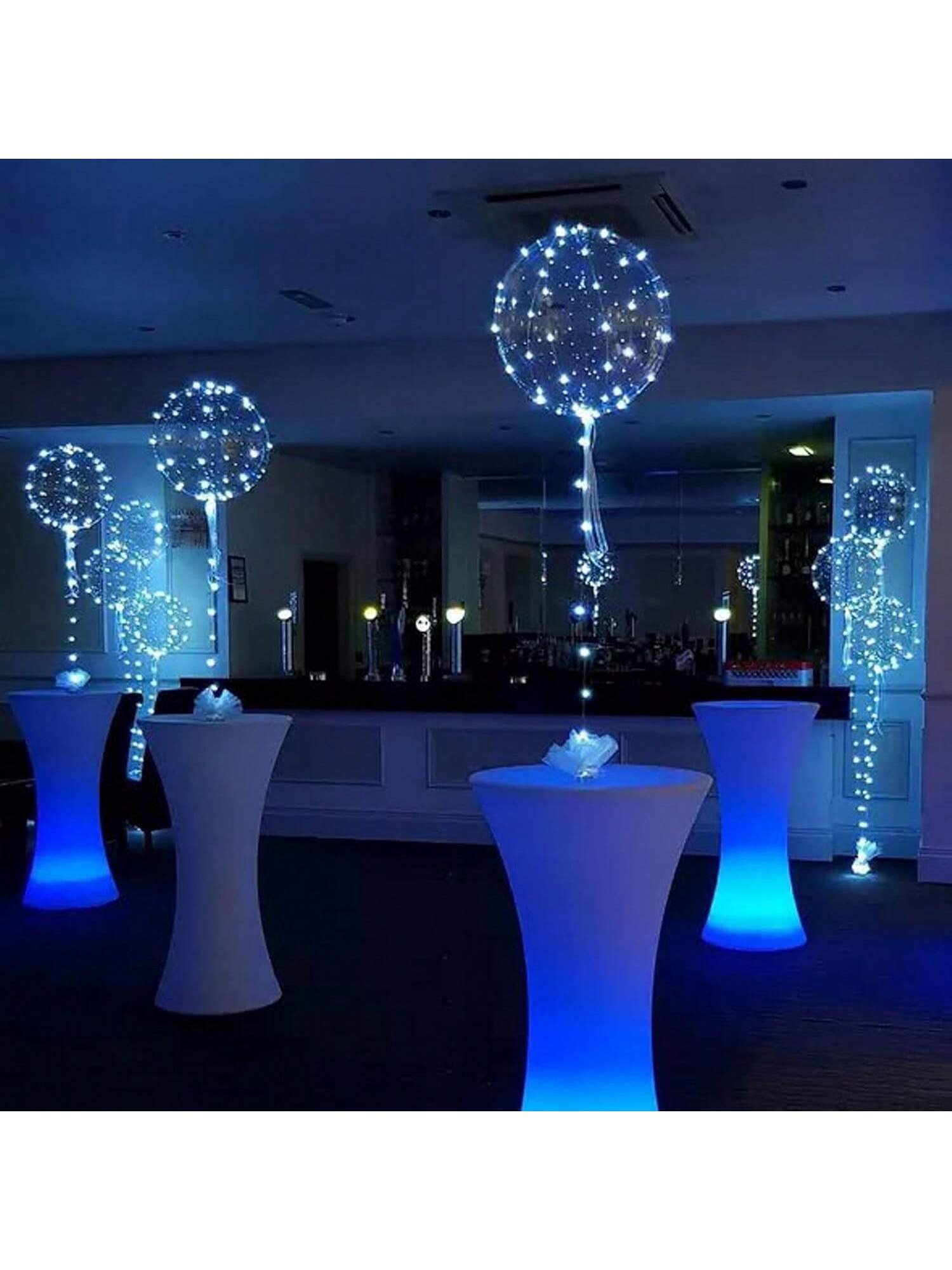 6-Pack LED Light Up Balloons with Stands Sticks and Batteries Party Kit