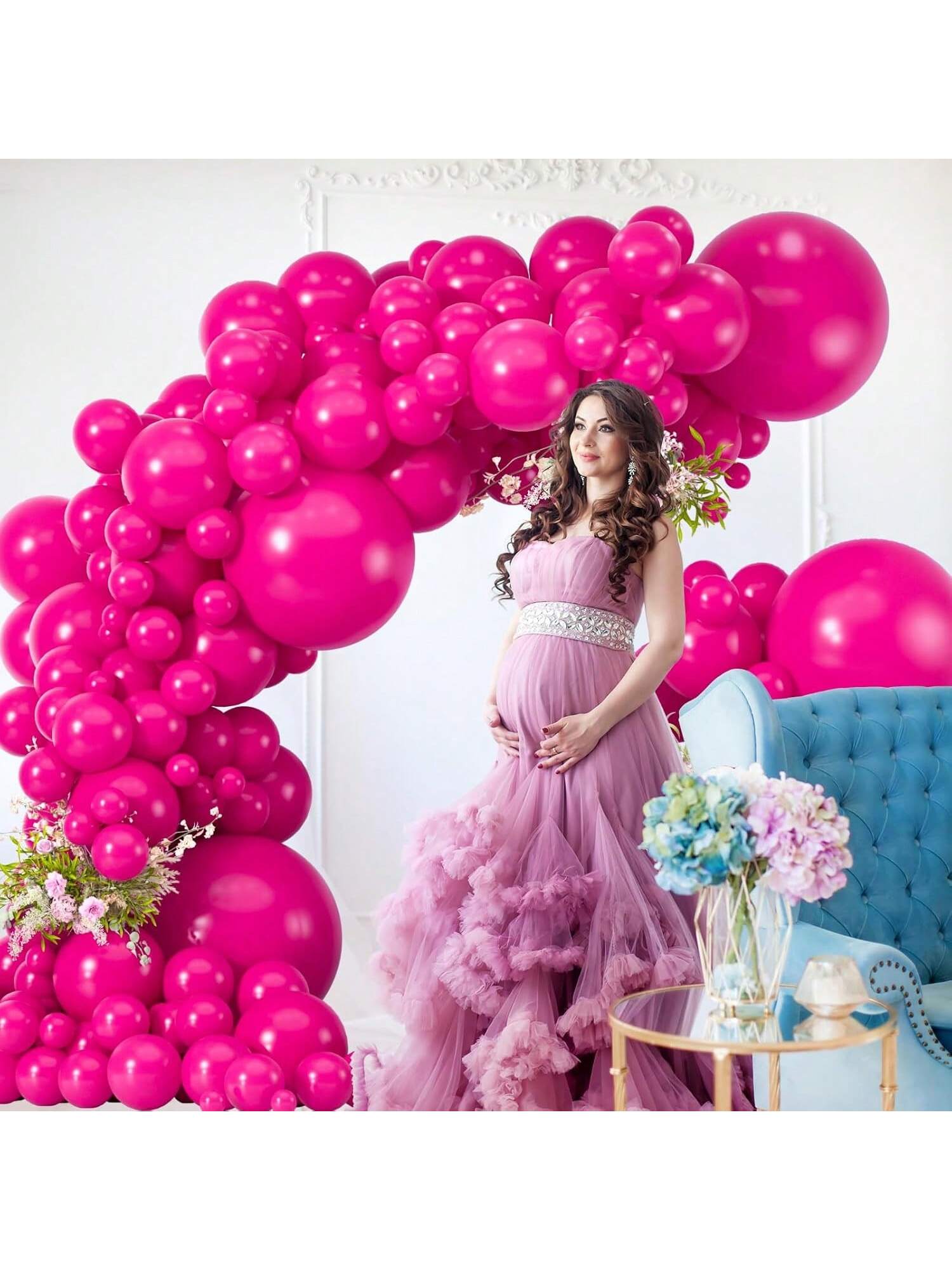 114-Piece Pink Balloon Garland Kit with Hot Pink & Magenta Balloons for Parties