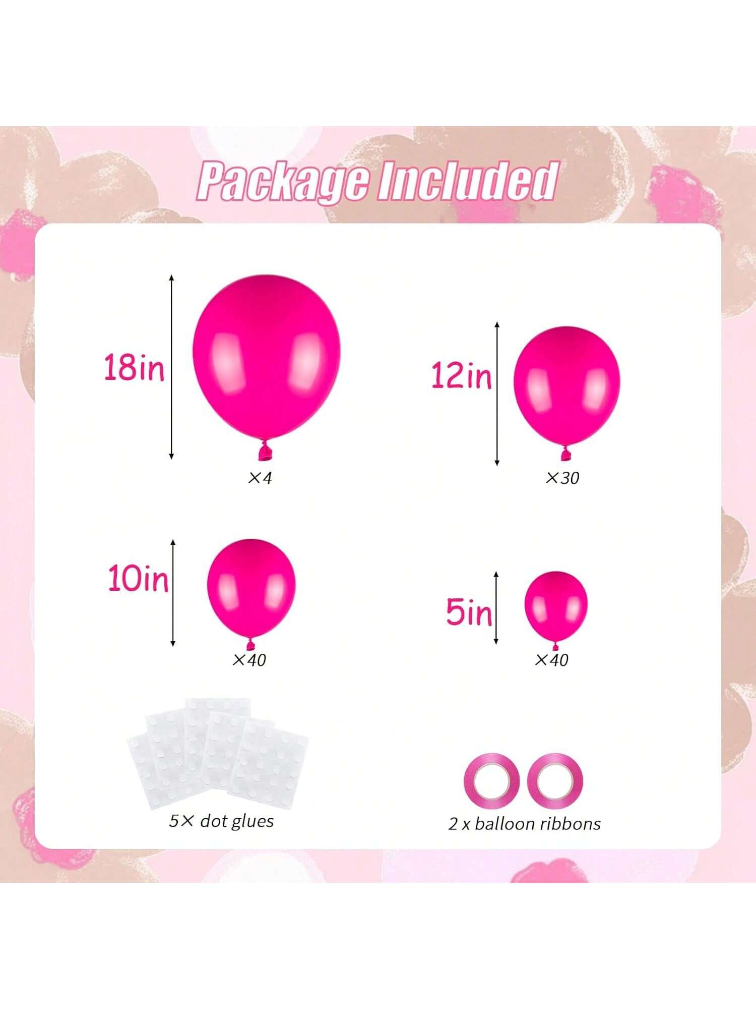 114-Piece Pink Balloon Garland Kit with Hot Pink & Magenta Balloons for Parties
