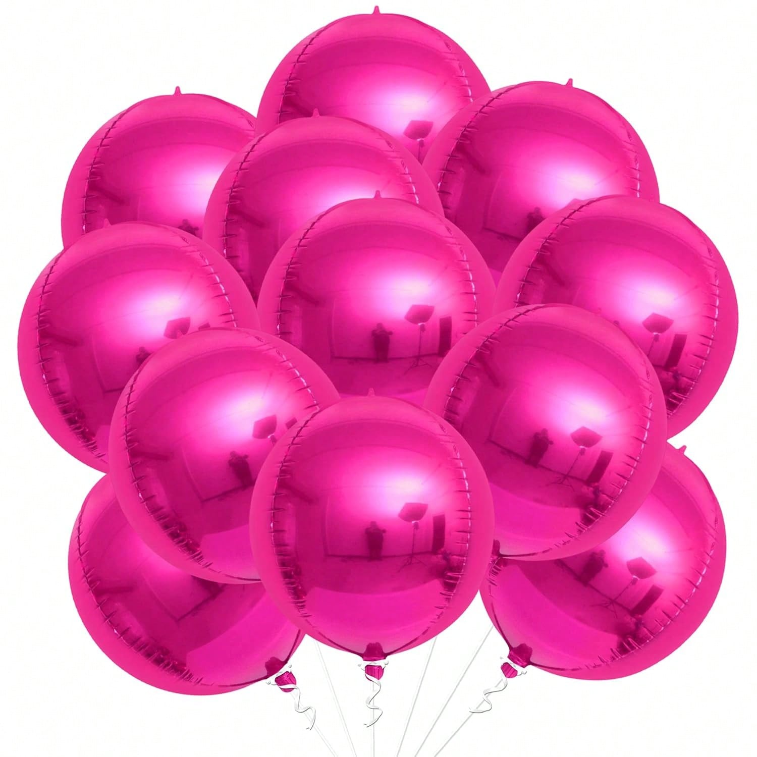 12pcs 22 Inch Hot Pink Foil Balloons for Bridal Shower Birthday Party Decor