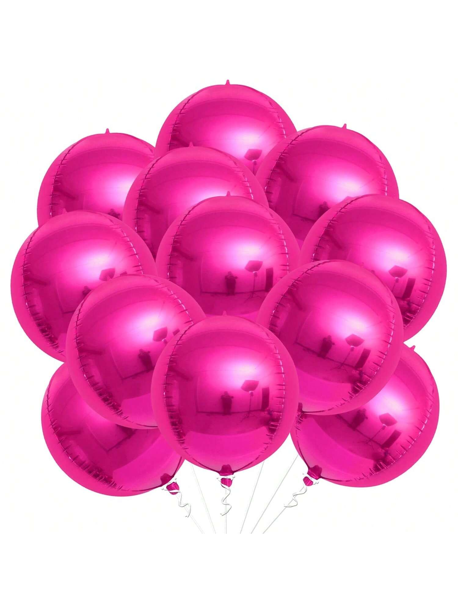 12pcs 22 Inch Hot Pink Foil Balloons for Bridal Shower Birthday Party Decor