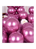 50 Pc 5 Inch Metallic Hot Pink Latex Balloons with Chrome Finish for Parties