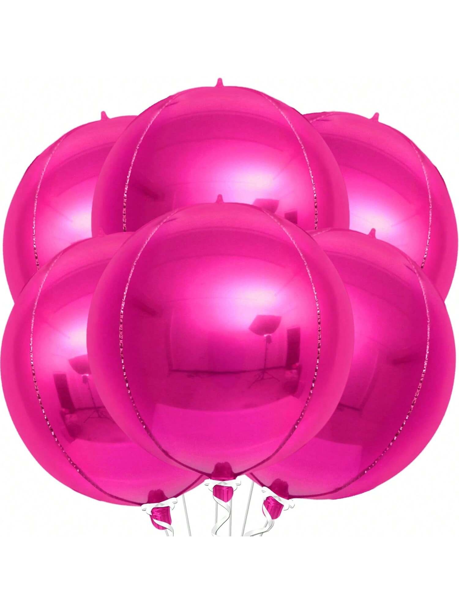 6-Pack 22-Inch Hot Pink Mylar Foil Balloons for Pink-Themed Party Decorations