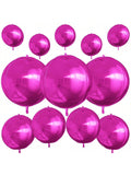 12-Pack Metallic Hot Pink Foil Balloons 10-22 Inch 4D Shapes Party Decor