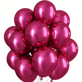 12-Inch Chrome Hot Pink Double-Layer Latex Balloons for Parties & Weddings