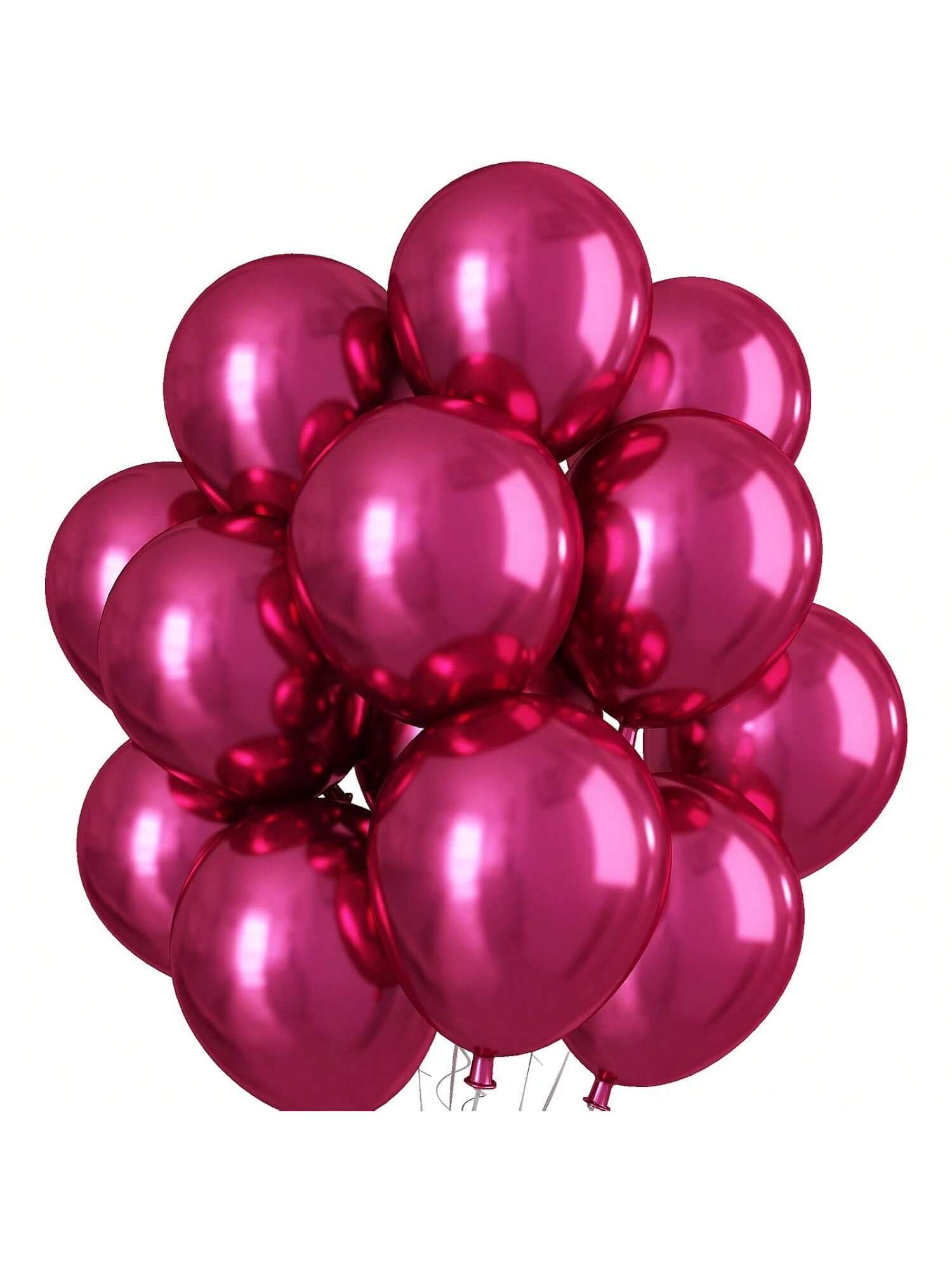 12-Inch Chrome Hot Pink Double-Layer Latex Balloons for Parties & Weddings