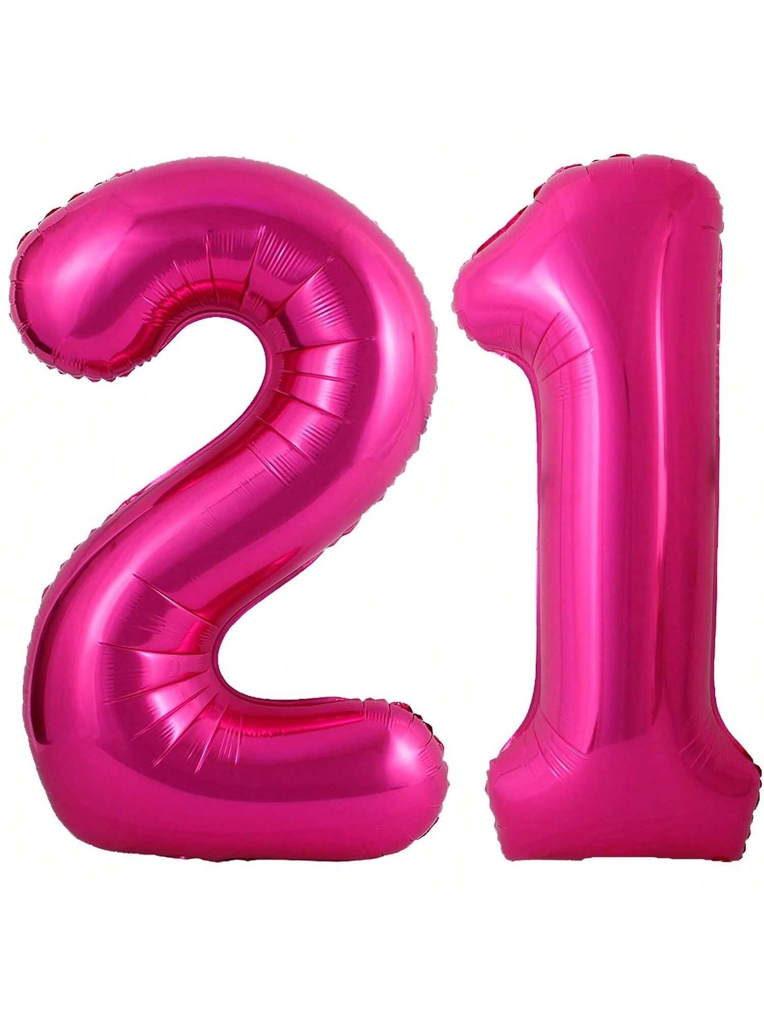 40" Giant Hot Pink Number 21 Balloon for Birthdays, Anniversaries & Events