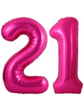 40" Giant Hot Pink Number 21 Balloon for Birthdays, Anniversaries & Events