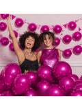 50 Hot Pink Metallic Latex Balloons 12 Inch for Weddings and Party Decor