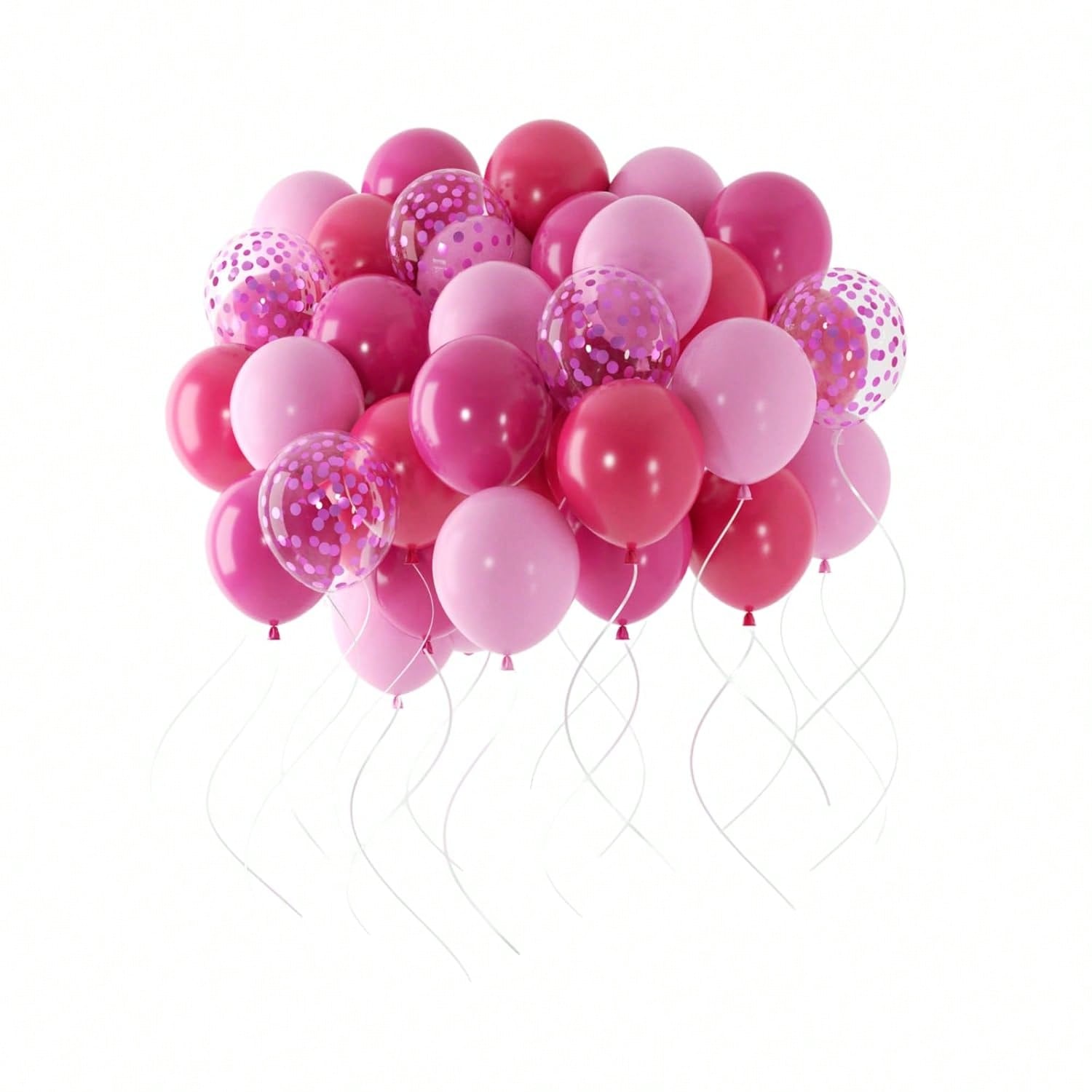 66-Piece Pastel Pink & Confetti Balloon Set for Birthdays, Showers & Parties