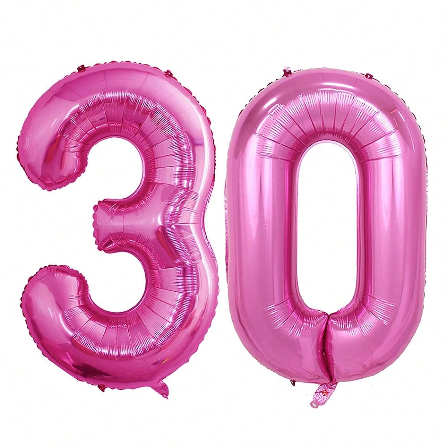 30 Pc 18 Inch Black and Hot Pink Heart Foil Balloons for Parties and Celebrations